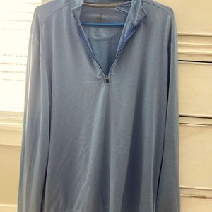 Johnny O Mens Medium Quarter Zip Synthetic Pullover Light Blue UV Protection